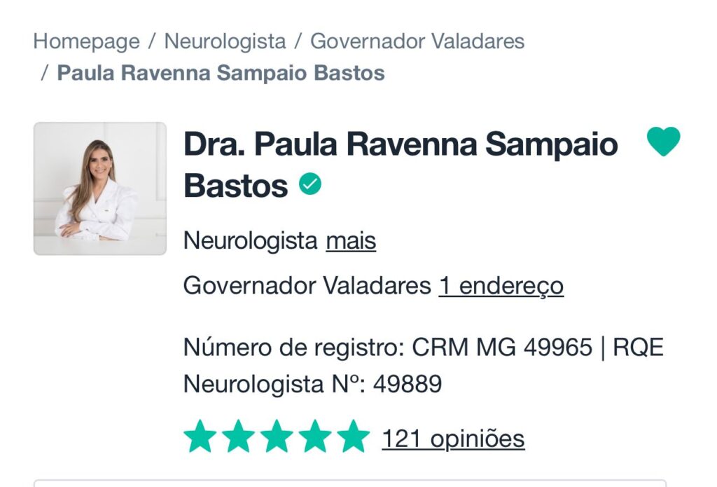 Avalições da Dra. Paula Ravenna no Doctoralia